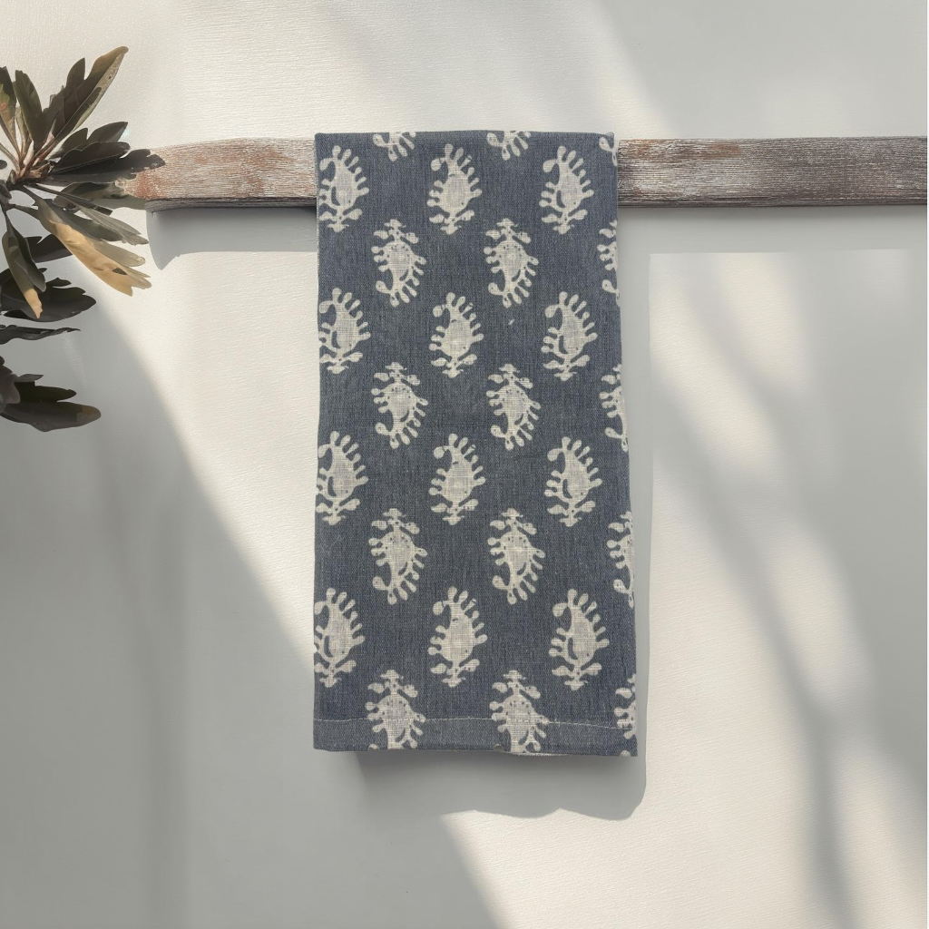 Khadi Kitchen Towel-Dusty Blue