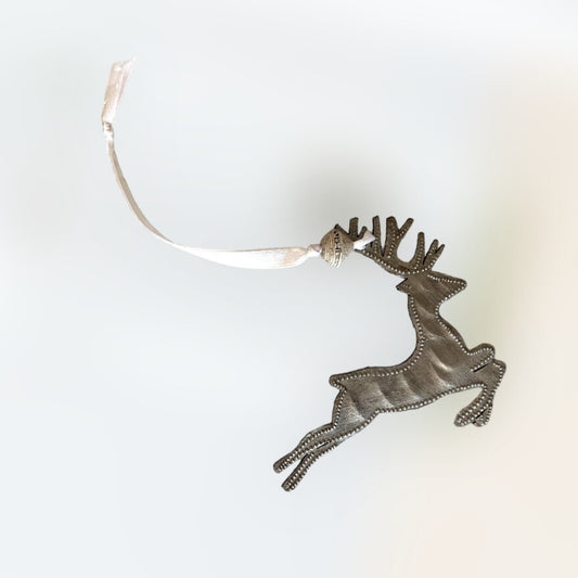 Snowy Elegance: Upcycled Reindeer Ornament