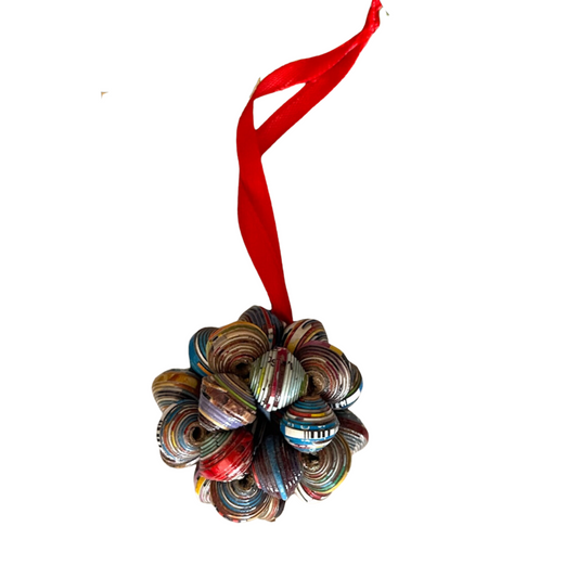 Harmony Sphere: Handcrafted Paper Bead Ball Ornament