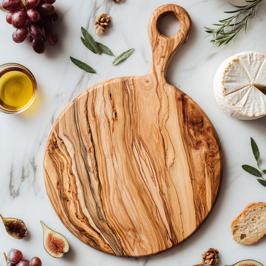 Olive Wood Cheese Board-Circle