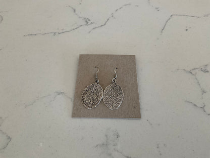 Silver Leaf Dangle Earrings