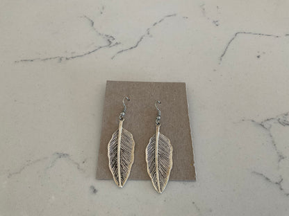 Silver Leaf Dangle Earrings