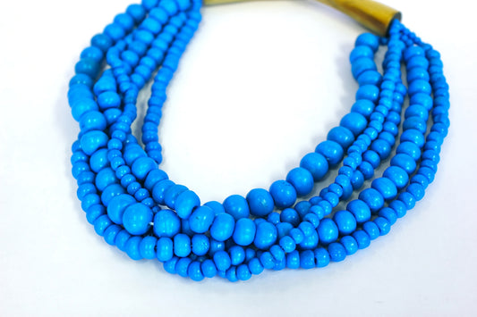 The Tribal Meets Regal Necklace in Cobalt Blue. 