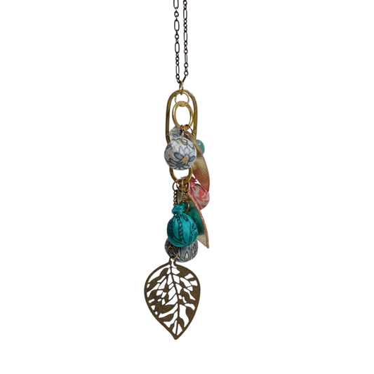 Summer Orchard Necklace, Blue & Pink Medley