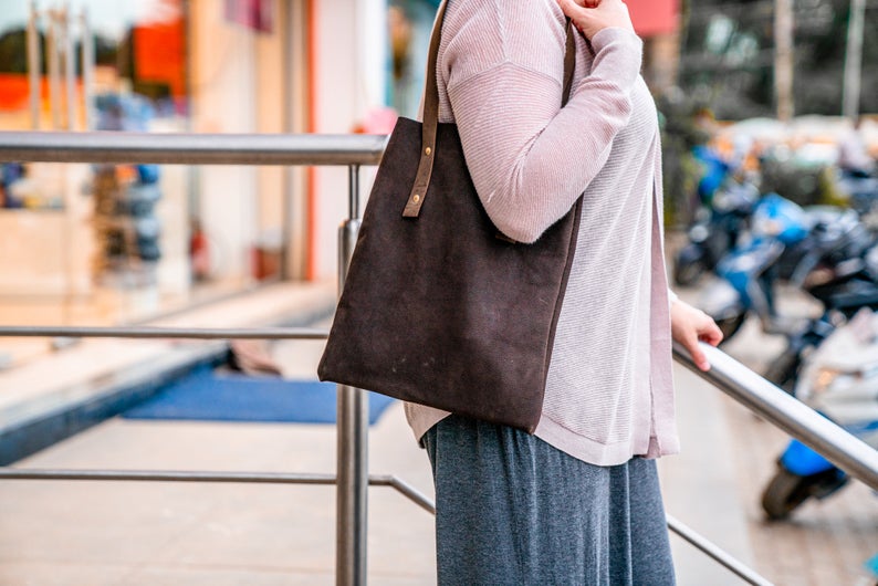 Photo of the Leather Tote Bag, showcasing the premium quality leather and spacious interior handcrafted by skilled artisans.